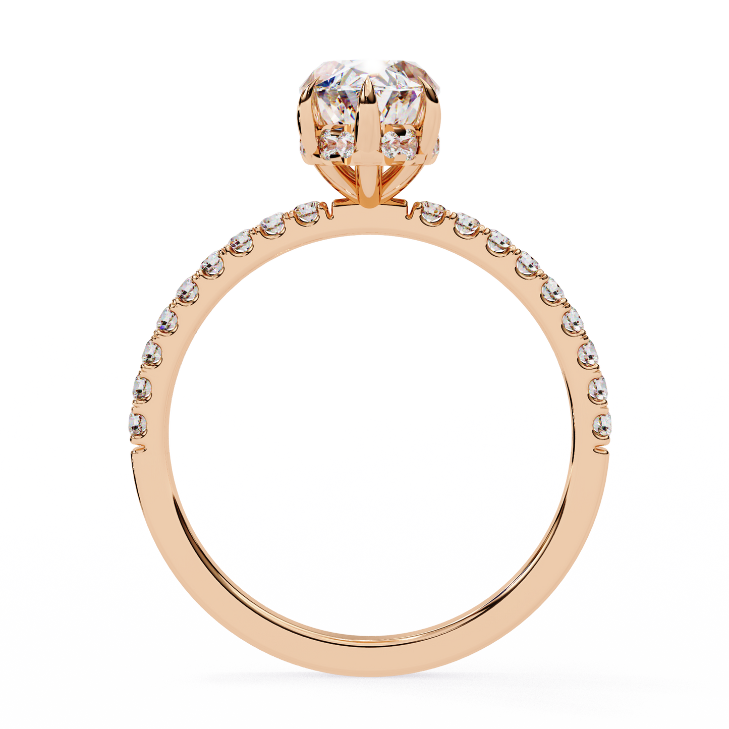 The Classic: Elegant Marquise Diamond Engagement Ring with Pave Set Band- 1.72 Ct