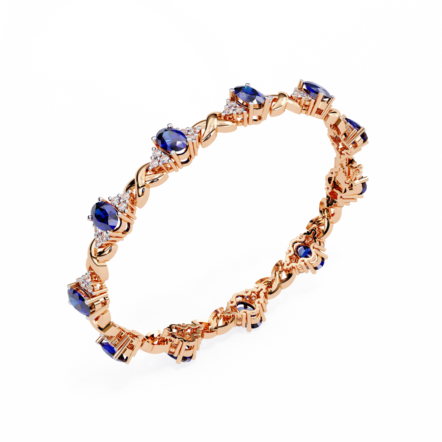 The Royal Embrace Sapphire and Diamond Bracelet - 5.26 Ct
