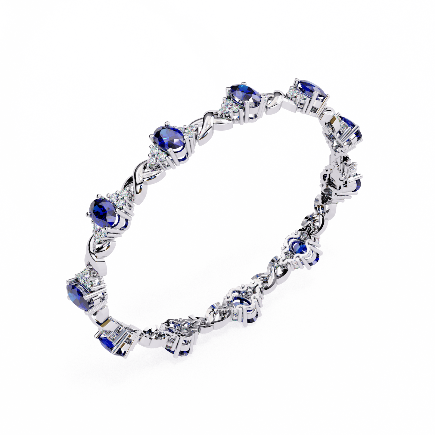 The Royal Embrace Sapphire and Diamond Bracelet - 5.26 Ct