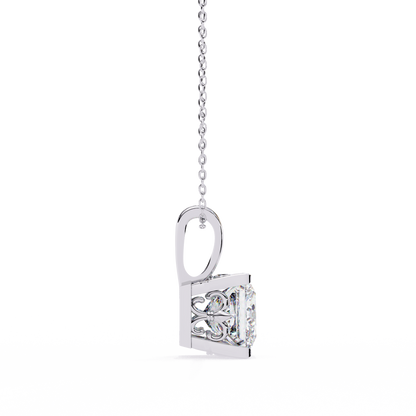 Modern Brilliance – 2.62ct Princess-Cut Solitaire Diamond Pendant in Yellow Gold