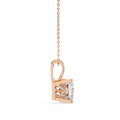 Modern Brilliance – 2.62ct Princess-Cut Solitaire Diamond Pendant in Yellow Gold