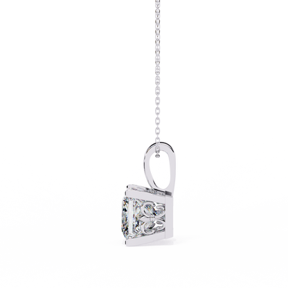 Modern Brilliance – 2.62ct Princess-Cut Solitaire Diamond Pendant in Yellow Gold
