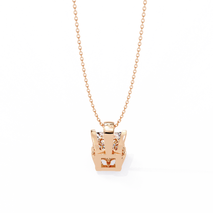 Modern Brilliance – 2.62ct Princess-Cut Solitaire Diamond Pendant in Yellow Gold
