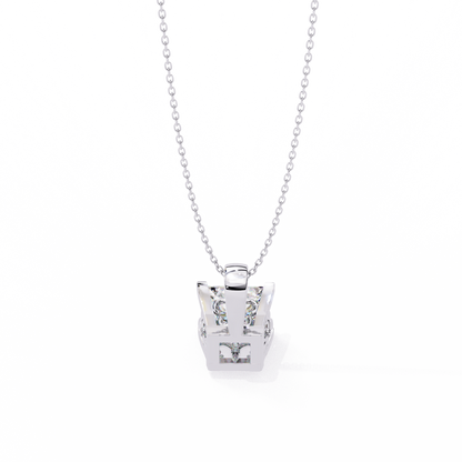 Modern Brilliance – 2.62ct Princess-Cut Solitaire Diamond Pendant in Yellow Gold