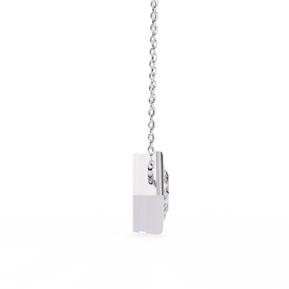 "Kite-Set Square Solitaire Pendant in Gold"- 2.01ct Princess-Cut Diamond
