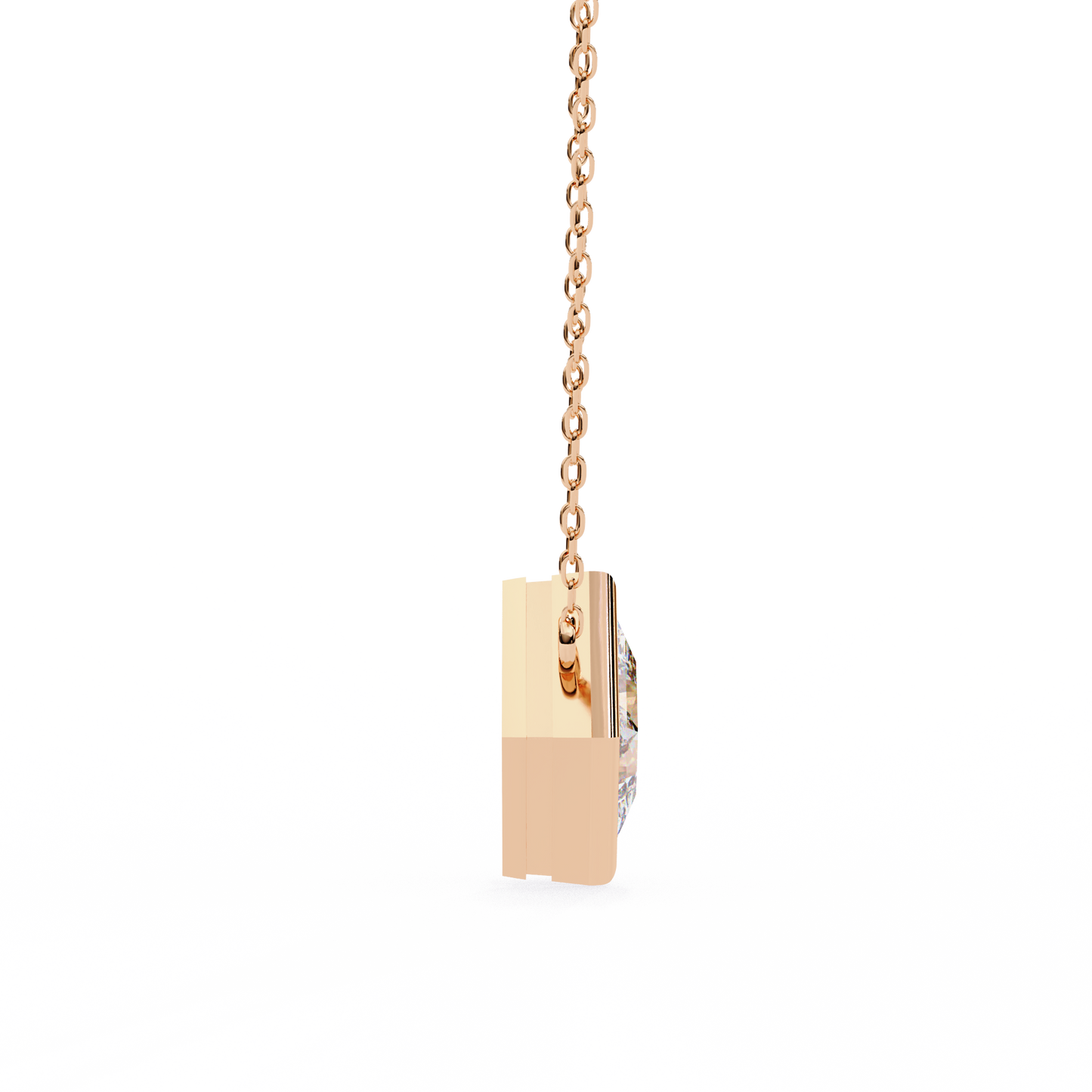 "Kite-Set Square Solitaire Pendant in Gold"- 2.01ct Princess-Cut Diamond