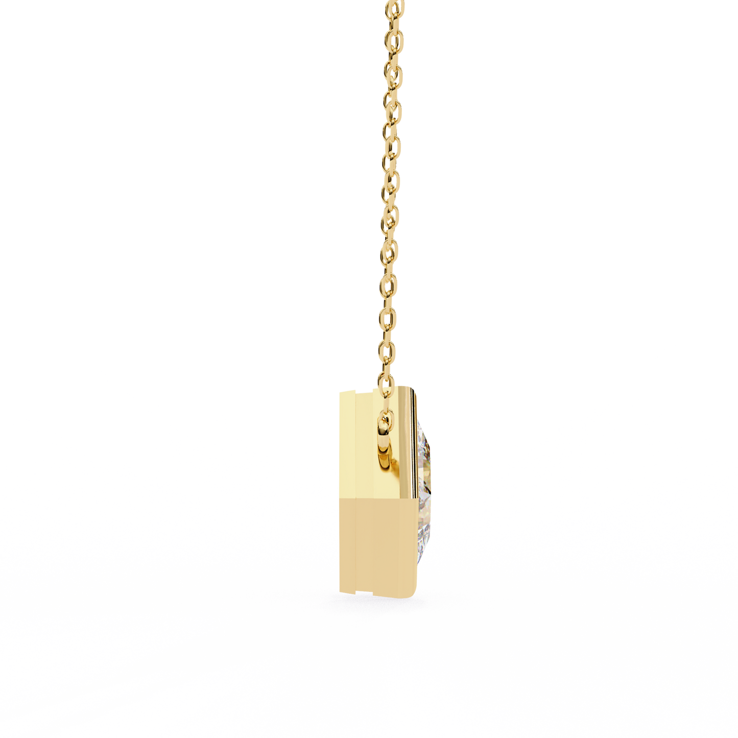 "Kite-Set Square Solitaire Pendant in Gold"- 2.01ct Princess-Cut Diamond