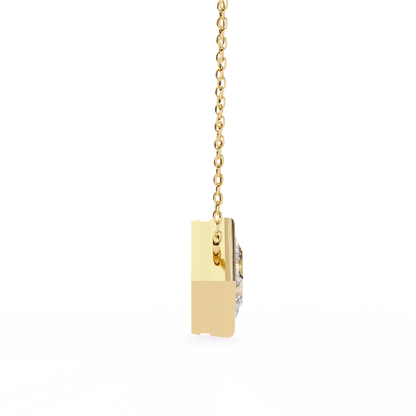 "Kite-Set Square Solitaire Pendant in Gold"- 2.01ct Princess-Cut Diamond