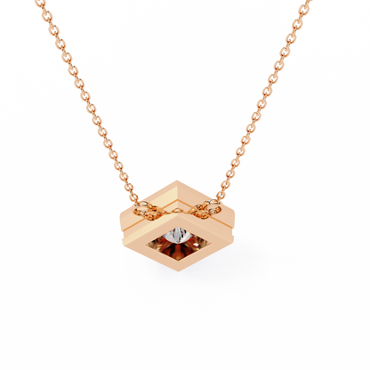 "Kite-Set Square Solitaire Pendant in Gold"- 2.01ct Princess-Cut Diamond