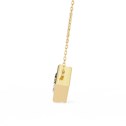 "Kite-Set Square Solitaire Pendant in Gold"- 2.01ct Princess-Cut Diamond