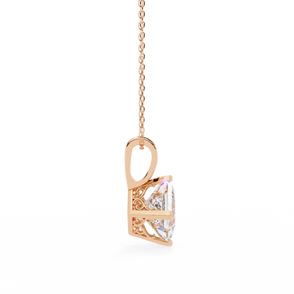 "The Prism: Kite-Set Princess Solitaire Pendant"- 2.87ct Diamonds