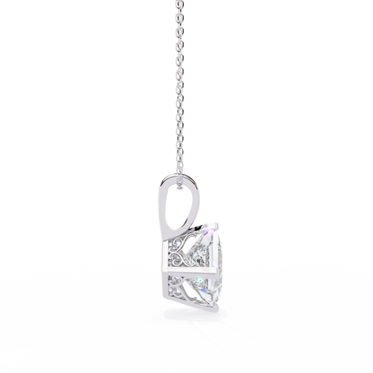 "The Prism: Kite-Set Princess Solitaire Pendant"- 2.87ct Diamonds