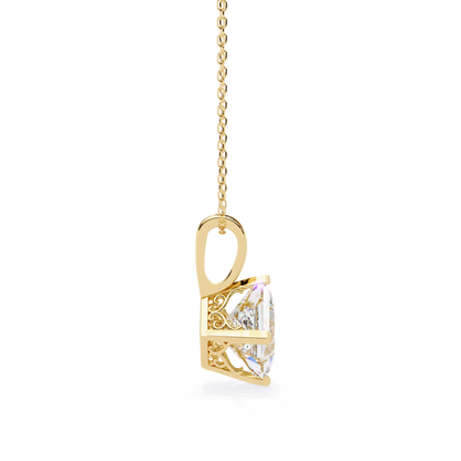 "The Prism: Kite-Set Princess Solitaire Pendant"- 2.87ct Diamonds