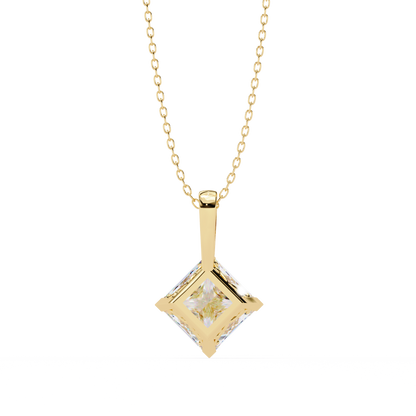 "The Prism: Kite-Set Princess Solitaire Pendant"- 2.87ct Diamonds