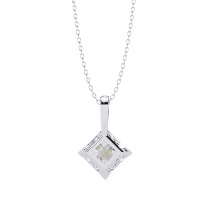 "The Prism: Kite-Set Princess Solitaire Pendant"- 2.87ct Diamonds