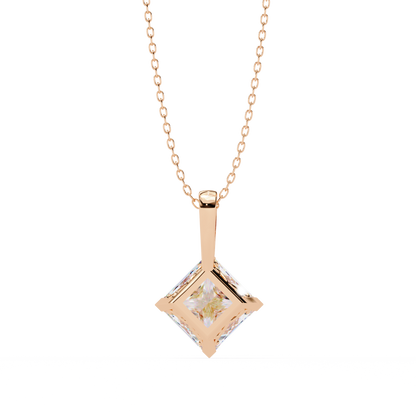 "The Prism: Kite-Set Princess Solitaire Pendant"- 2.87ct Diamonds