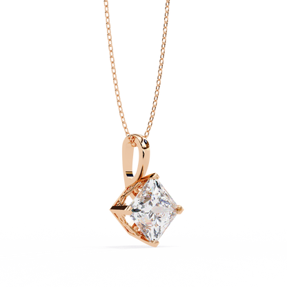 "The Prism: Kite-Set Princess Solitaire Pendant"- 2.87ct Diamonds