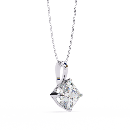 "The Prism: Kite-Set Princess Solitaire Pendant"- 2.87ct Diamonds