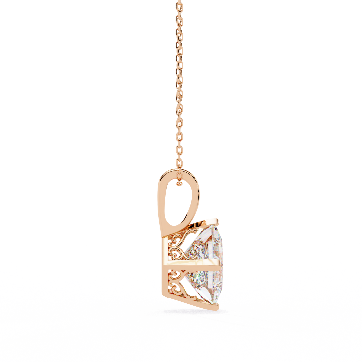 "The Prism: Kite-Set Princess Solitaire Pendant"- 2.87ct Diamonds