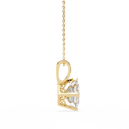 "The Prism: Kite-Set Princess Solitaire Pendant"- 2.87ct Diamonds