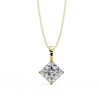 "The Prism: Kite-Set Princess Solitaire Pendant"- 2.87ct Diamonds