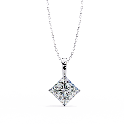 "The Prism: Kite-Set Princess Solitaire Pendant"- 2.87ct Diamonds