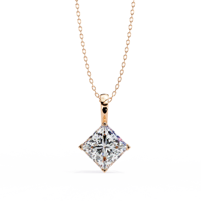 "The Prism: Kite-Set Princess Solitaire Pendant"- 2.87ct Diamonds