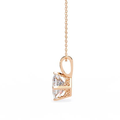 "The Prism: Kite-Set Princess Solitaire Pendant"- 2.87ct Diamonds