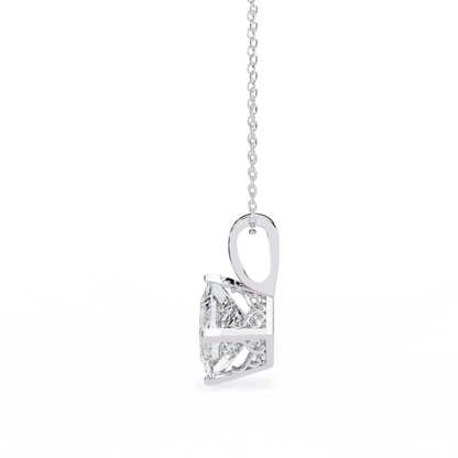 "The Prism: Kite-Set Princess Solitaire Pendant"- 2.87ct Diamonds