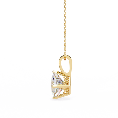"The Prism: Kite-Set Princess Solitaire Pendant"- 2.87ct Diamonds
