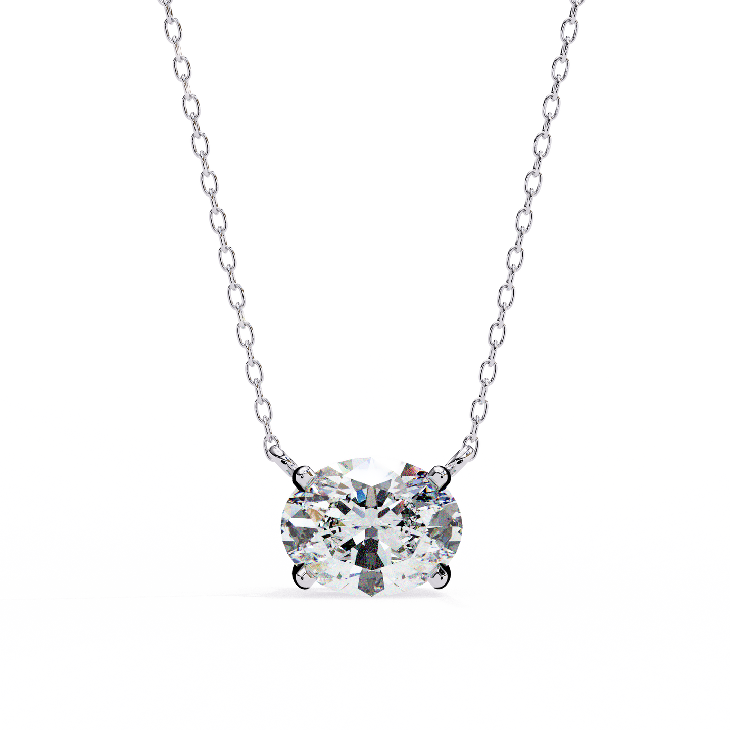 Timeless Radiance: 1.66ct East-West Oval Diamond Pendant