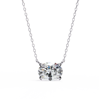 Timeless Radiance: 1.66ct East-West Oval Diamond Pendant
