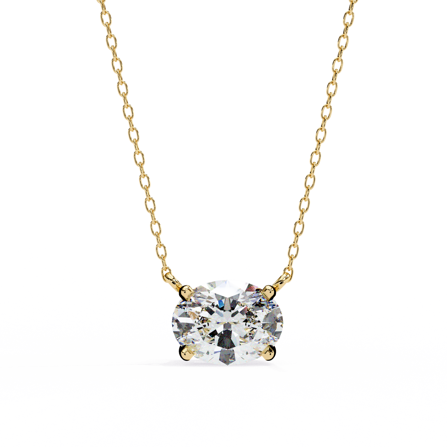 Timeless Radiance: 1.66ct East-West Oval Diamond Pendant