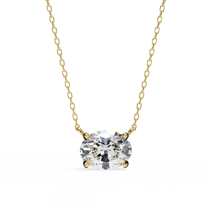 Timeless Radiance: 1.66ct East-West Oval Diamond Pendant