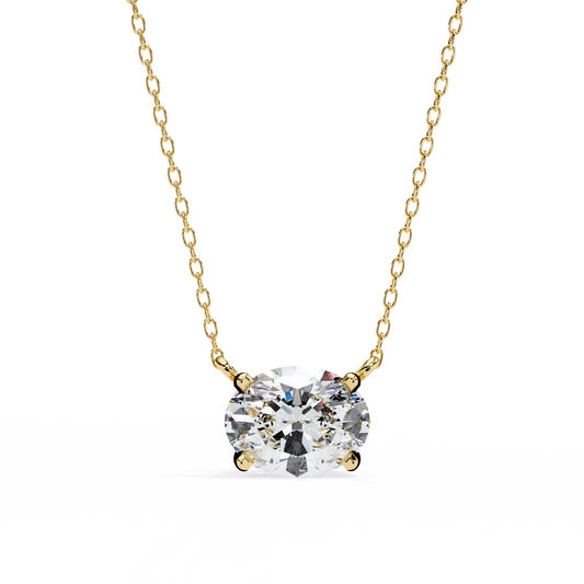 Timeless Radiance: 1.66ct East-West Oval Diamond Pendant