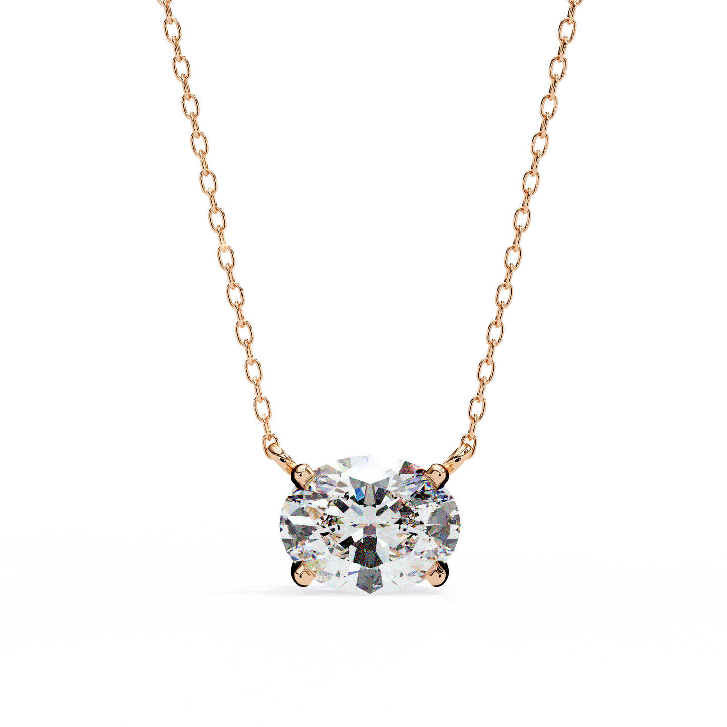 Timeless Radiance: 1.66ct East-West Oval Diamond Pendant
