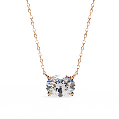 Timeless Radiance: 1.66ct East-West Oval Diamond Pendant