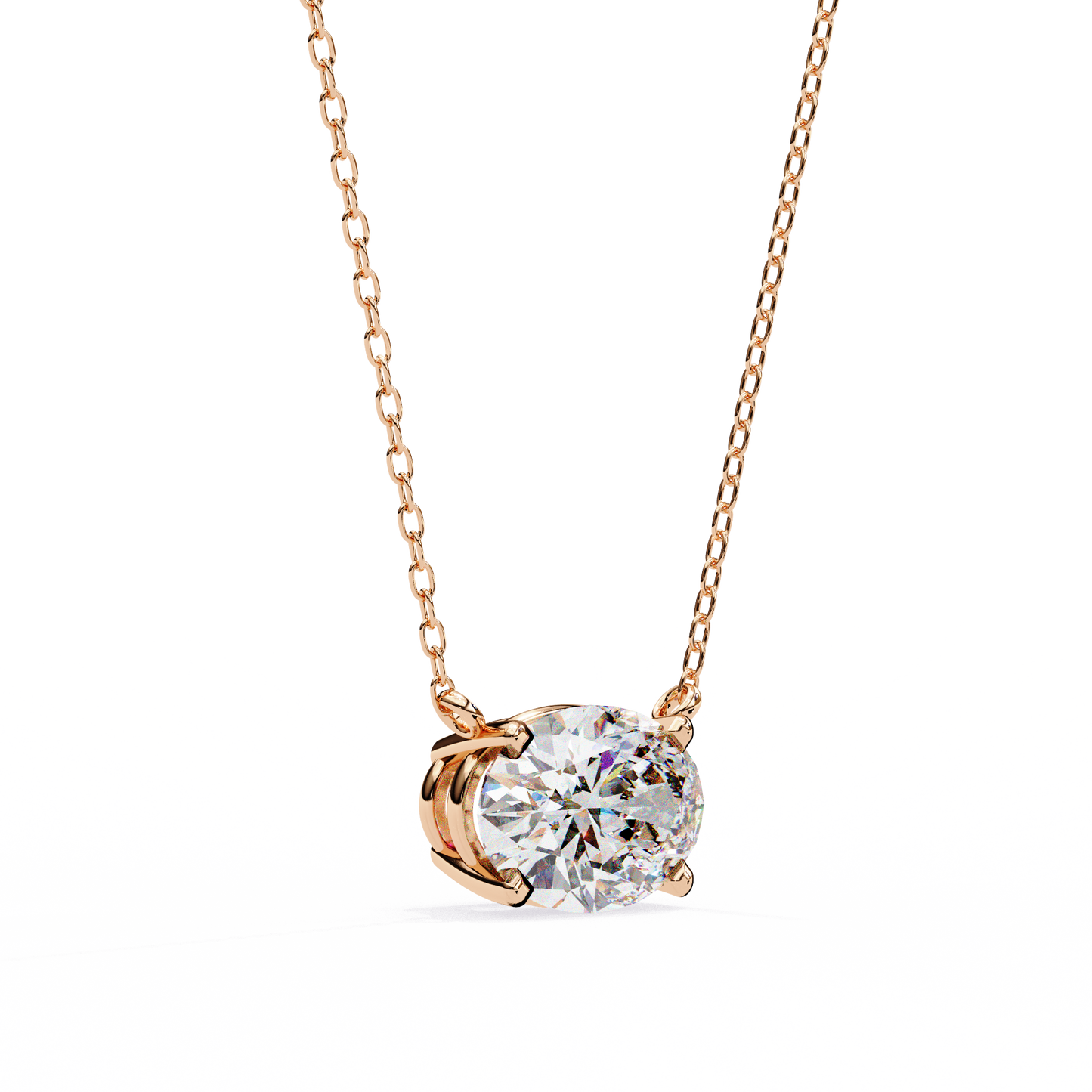 Timeless Radiance: 1.66ct East-West Oval Diamond Pendant