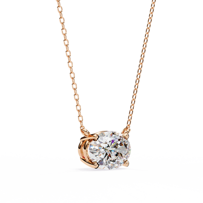 Timeless Radiance: 1.66ct East-West Oval Diamond Pendant