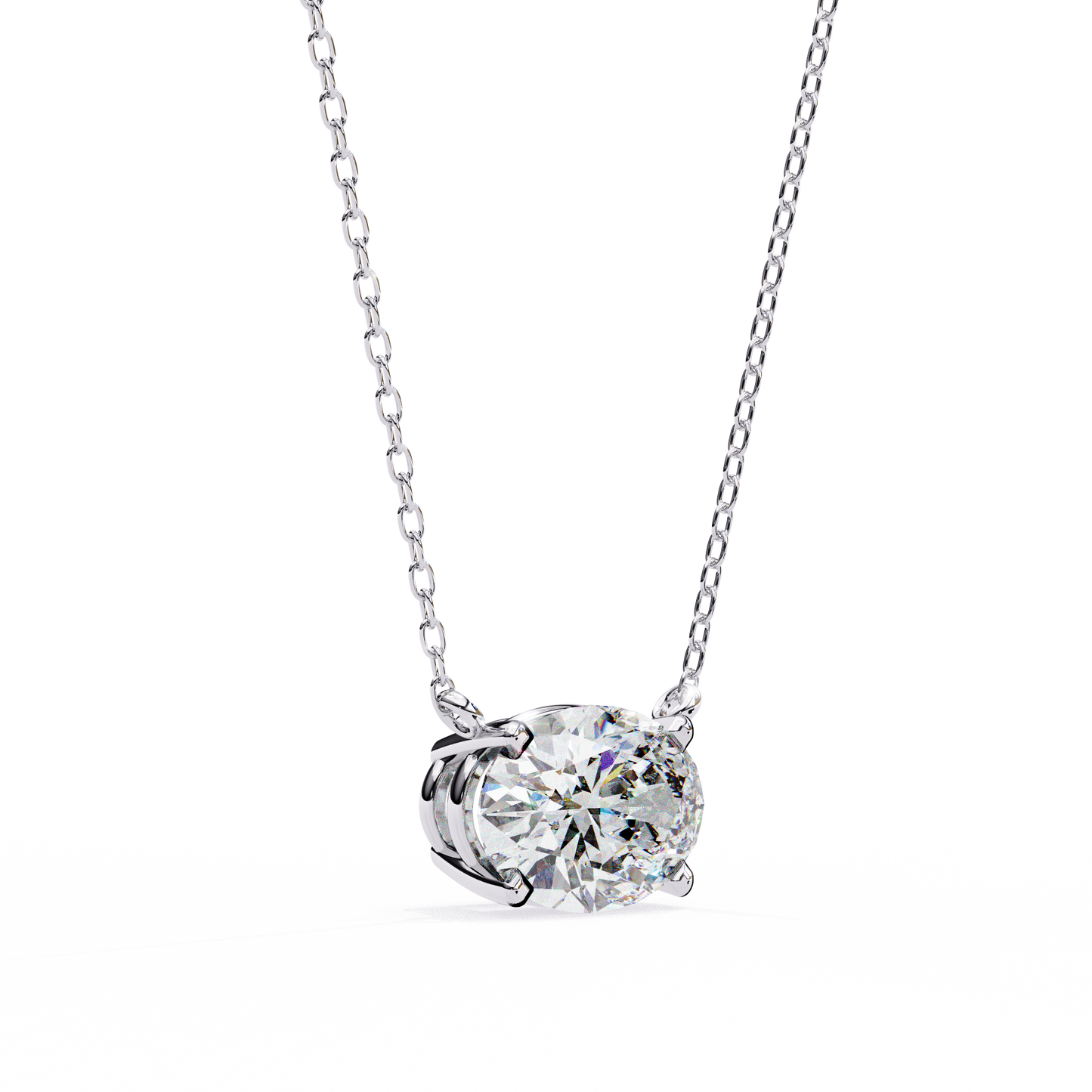 Timeless Radiance: 1.66ct East-West Oval Diamond Pendant