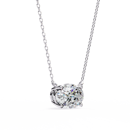 Timeless Radiance: 1.66ct East-West Oval Diamond Pendant