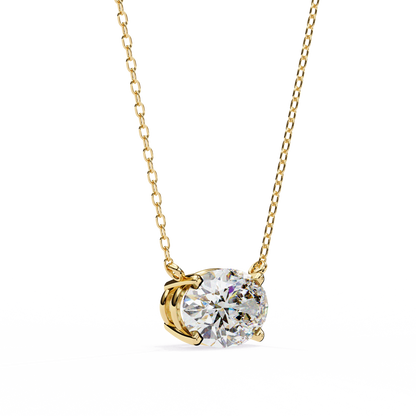Timeless Radiance: 1.66ct East-West Oval Diamond Pendant