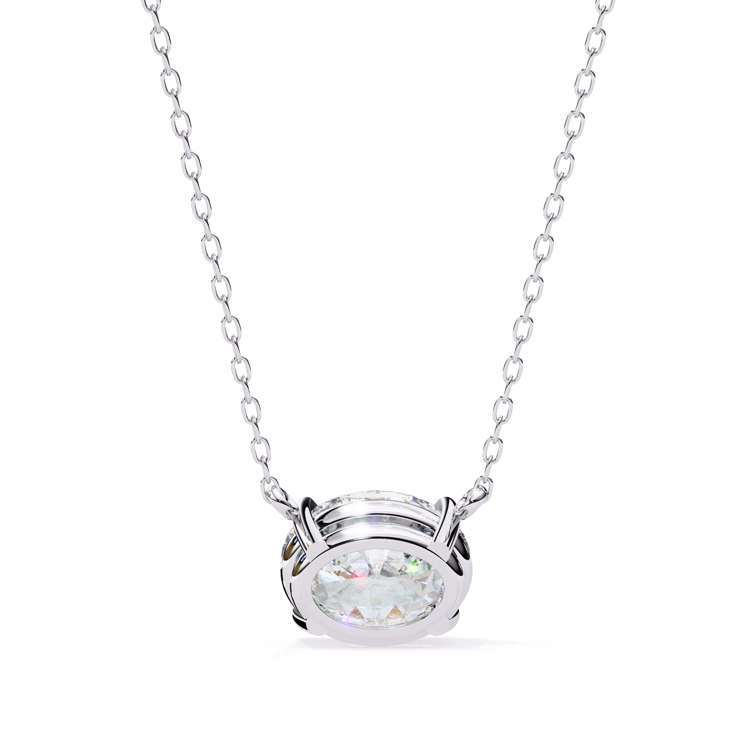 Timeless Radiance: 1.66ct East-West Oval Diamond Pendant