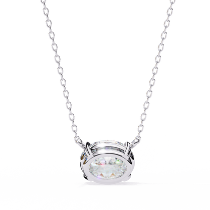 Timeless Radiance: 1.66ct East-West Oval Diamond Pendant