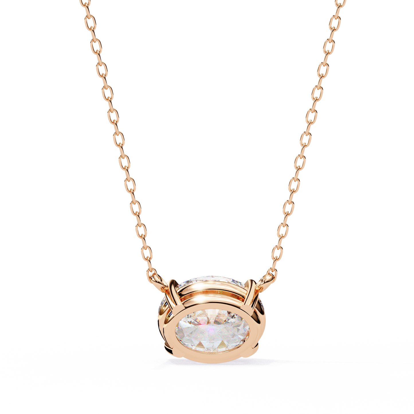 Timeless Radiance: 1.66ct East-West Oval Diamond Pendant