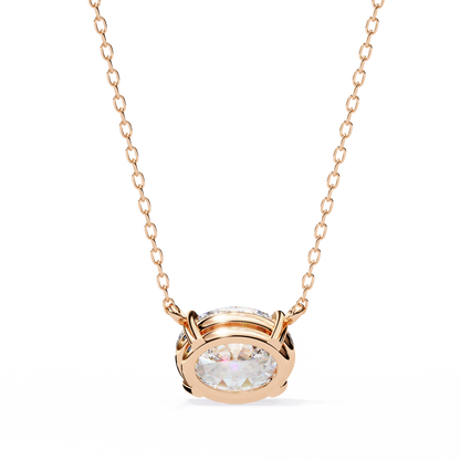 Timeless Radiance: 1.66ct East-West Oval Diamond Pendant
