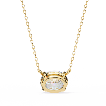 Timeless Radiance: 1.66ct East-West Oval Diamond Pendant