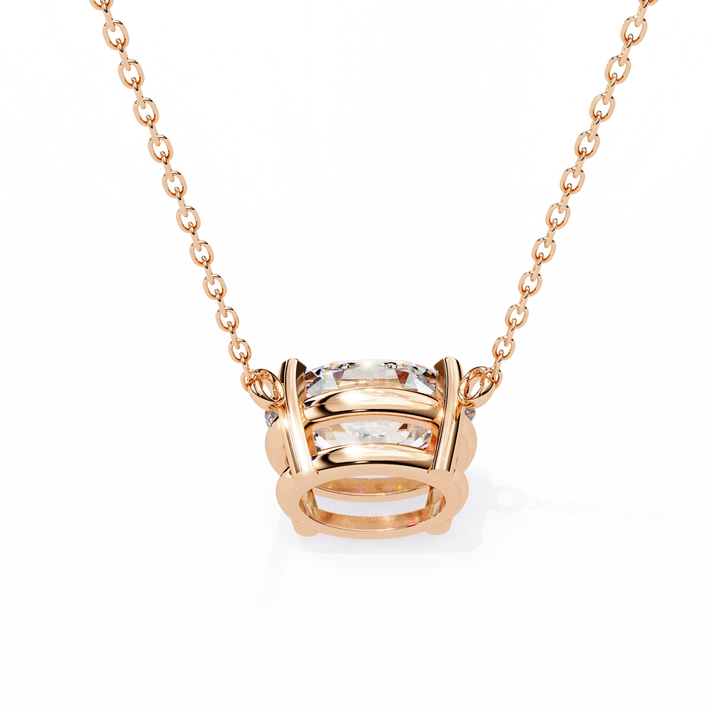 Timeless Radiance: 1.66ct East-West Oval Diamond Pendant