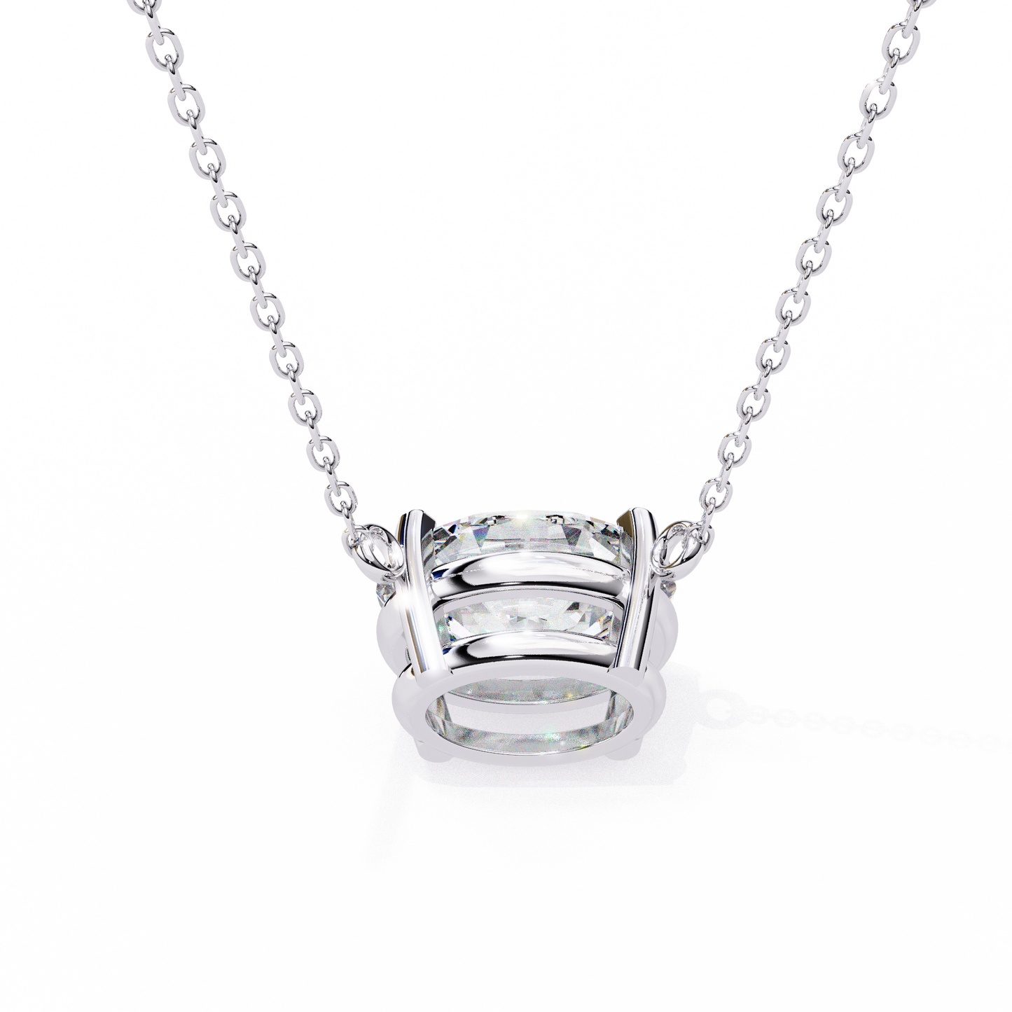 Timeless Radiance: 1.66ct East-West Oval Diamond Pendant