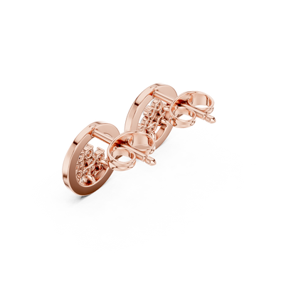 Floral Orbit Diamond Stud Earrings in Yellow Gold : 0.30CTW Round Brilliant